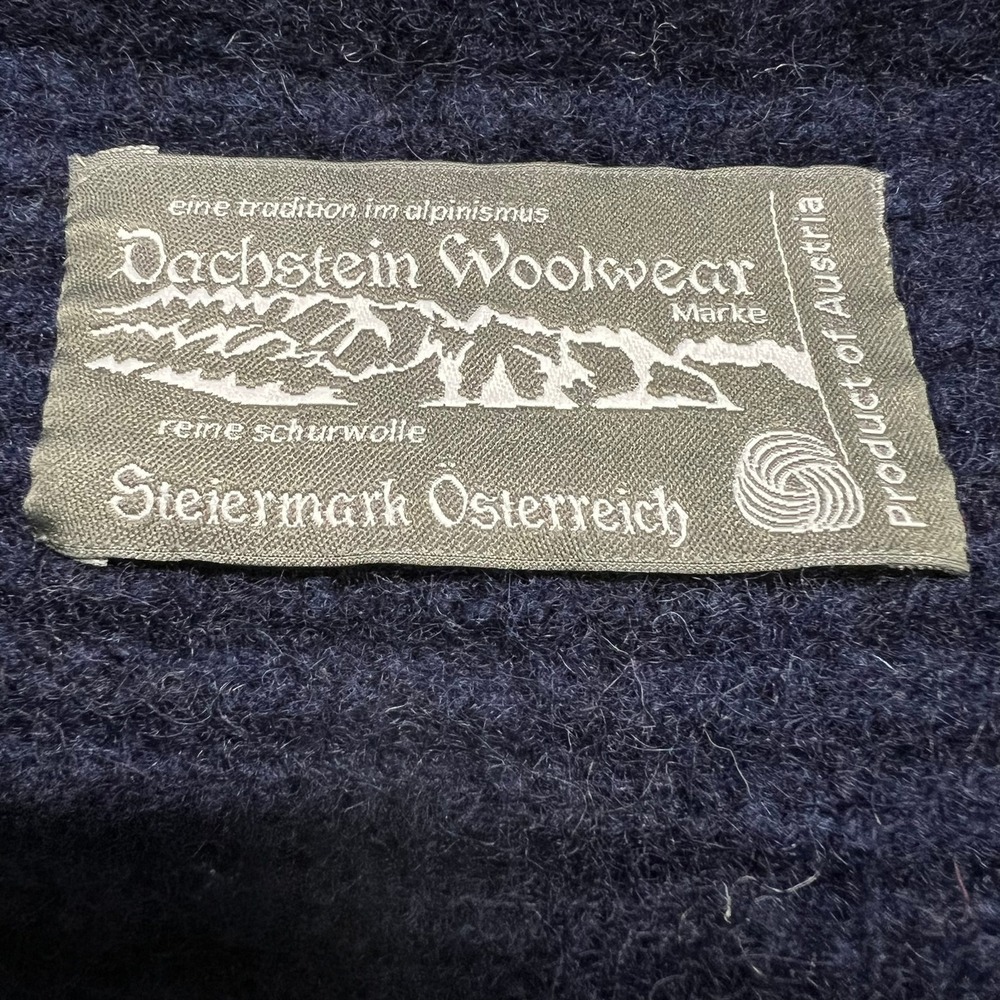 Dachstein Woolwear Mens XXL Navy Full Zip Boiled Wool Sweater Austria Vintage - Picture 4 of 10